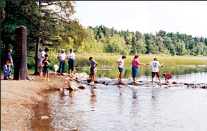 People walking across the Mississippi River - many.  People paddling it - uh, maybe 10 this year.  Destiny.