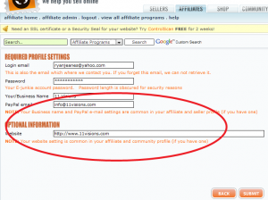 Enter business name and paypal email.  (You'll be paid through paypal.)