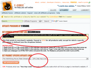 Highlight and copy your affiliate link.  Remember copy is Ctrl + C  .